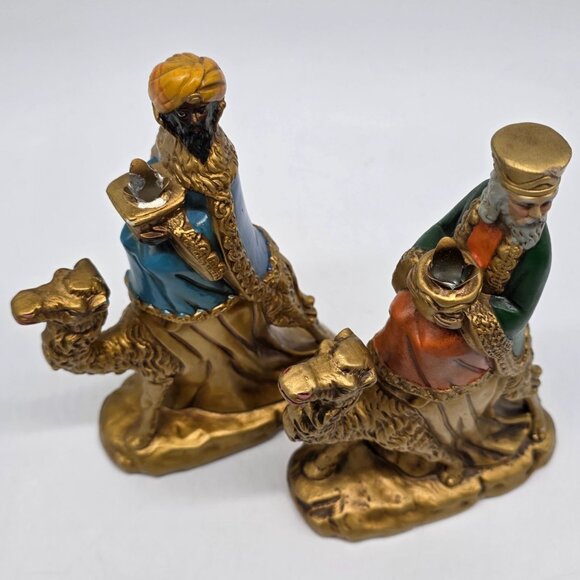 Vintage Wise Men on Camel Christmas Figurine Candle Holder Handmade MCM - Picture 2 of 9